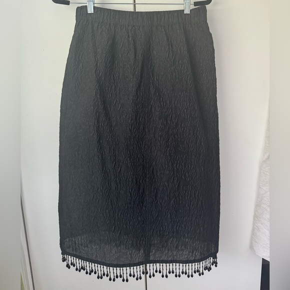 NWT Ganni beaded fringe jacquard midi skirt - Picture 2 of 4